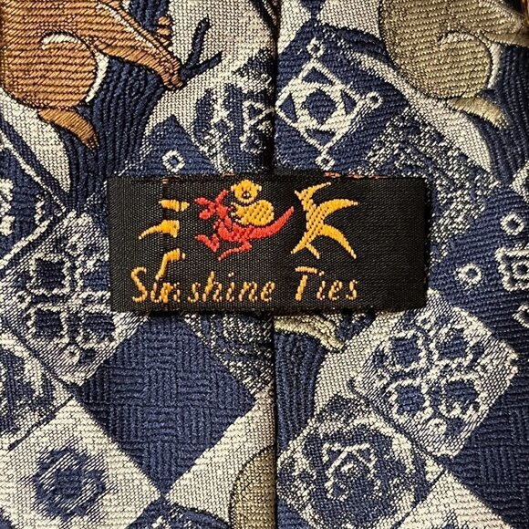 Koala Bear Print Sunshine Ties Australian Outback Necktie Gray Blue Brown - Picture 4 of 6